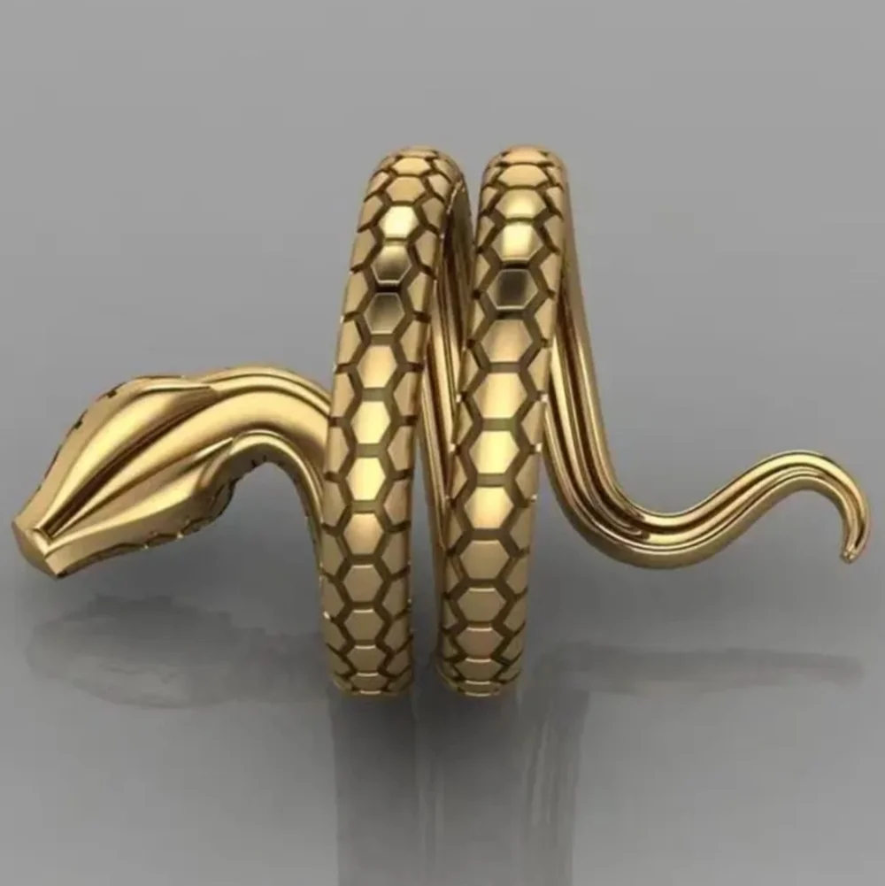 Women's Gold and Blue Snake Ring